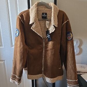 Her Universe Brown Bomber Jacket with Patches